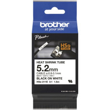 Schrumpfschlauch Brother HSE-211E 1.5m×Ø5.2mm für Kabel Ø3.1-0.8mm weiss-schwarz