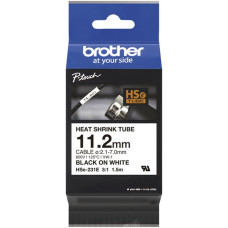 Schrumpfschlauch Brother HSE-231E 1.5m×Ø11.2mm für Kabel Ø7-2.1mm weiss-schwarz