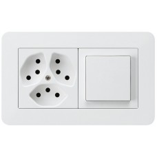 UP-Kombination kallysto.trend Gr.I-I horizontal 3×Typ 13+Schalter S3 weiss