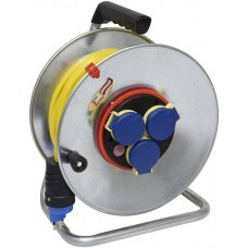 Kabelrolle BAT SK Bretec 290 Ø290mm 50m 3x1.5mm² 3xTyp 13 Stahl grau IP55