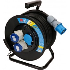 Kabelrolle MH 2xCEE 16 blau 1xTyp 23 230V H07RN-F3G1,5mm² 30m IP44 schwarz