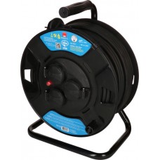 Kabelrolle Max Hauri Kunststoff 230V 10A 3xTyp 13 50m 3x1.5mm² IP55 schwarz