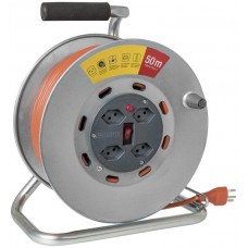 Kabelrolle STERO LOOP ME Gr.1 silber-grau 50m 3x1,5mm² 4xTyp 13