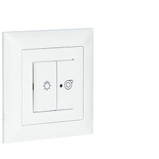 UP-Frontset EDIZIOdue weiss 88x88mm Druckknopf 2-fach FMI FL