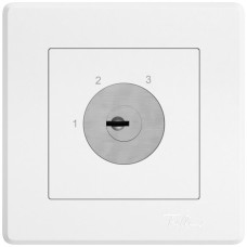UP-Schlüsselschalter EDIZIO.liv mit KABA 1262KA/5000 3 Stufenschalter 3P 1-2-3 T=107mm weiss