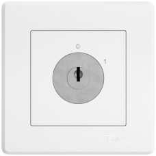 UP-Schlüsselschalter EDIZIO.liv mit KABA 1262KA/5000 Umschalter 4P 0-1 T=97mm weiss