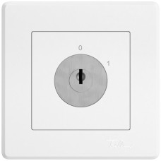 UP-Schlüsselschalter EDIZIO.liv mit KABA 1262KA/5000 getrennten Kontakten 3P 0-1 T=87mm weiss