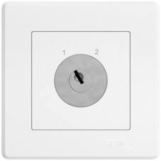 UP-Schlüsselschalter EDIZIO.liv mit KABA 1262KA/5000 getrennten Kontakten 3P 1-2 T=87mm weiss