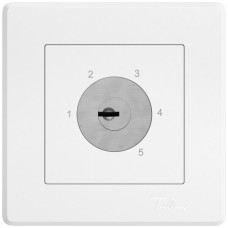 UP-Schlüsselschalter EDIZIO.liv mit KABA 1262KA/631984 5St.2P 1-2-3-4-5 T=87mm weiss