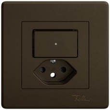 Abdeckset EDIZIO.liv SNAPFIX für Kombination Typ 13 1 Knopf mit Frontlinse Shutter braun GMI A FL K