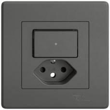Abdeckset EDIZIO.liv SNAPFIX Kombination T13 1 Knopf mit Frontlinse Shutter dunkelgrau GMI A FL K
