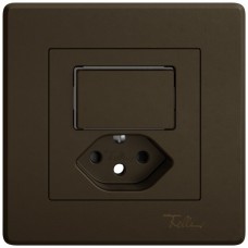 Abdeckset EDIZIO.liv SNAPFIX für Kleinkombination Typ 13 mit 1 Knopf mit Seitenlinse Shutter braun GMI A SL K