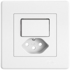 Abdeckset EDIZIO.liv SNAPFIX für Kombination T13 mit 1 Knopf beleuchtet mit Seitenlinse weiss GMI A SL