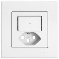 UP-Montageset EDIZIO.liv SNAPFIX für Kombination T23 mit 1 Knopf beleuchtet mit Frontlinse weiss