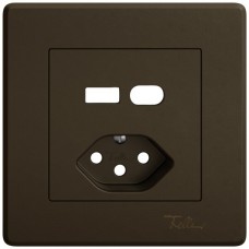 UP-Montageset EDIZIO.liv SNAPFIX für Kombination USB A+C/Steckdose Typ 13 braun
