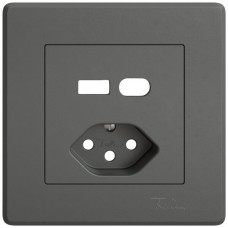 UP-Montageset EDIZIO.liv SNAPFIX für Kombination USB A+C/Steckdose Typ 13 dunkelgrau