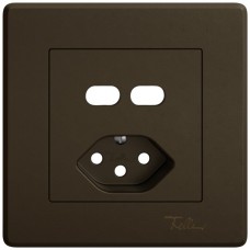 Abdeckset EDIZIO.liv SNAPFIX für Kombination USB C+C/Steckdose Typ 13 braun CC GMI A