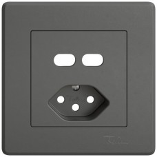 UP-Montageset EDIZIO.liv SNAPFIX für Kombination USB C+C/Steckdose Typ 13 dunkelgrau