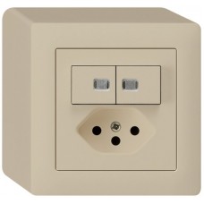 AP-Leuchtkombination 1/3+3/1P+Typ 13 beige kallysto 2 Linsen mit Kinderschutz KX