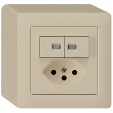 AP-Leuchtkombination 2xAR/1L+Typ 13 beige kallysto 2 Linsen mit Kinderschutz KX