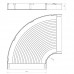 Flachbogen 90° halogenfrei achatgrau RAL7038 100x600 U48X
