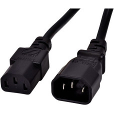 Apparatekabel C13/C14 verriegelt 3x1mm² 0,5m schwarz 250VAC 10A