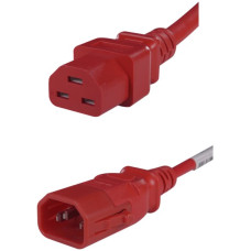 Apparatekabel C13/C14 verriegelt 3x1mm² 2m rot 250VAC 10A
