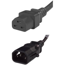 Apparatekabel C13/C14 verriegelt 3x1mm² 2m schwarz 250VAC 10A