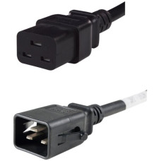 Apparatekabel C19/C20 verriegelt 3x1,5mm² 0,5m schwarz 250VAC 16A