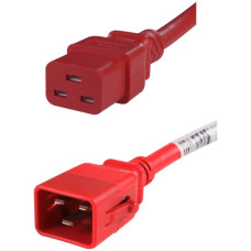 Apparatekabel C19/C20 verriegelt 3x1,5mm² 3m rot 250VAC 16A