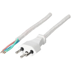 Apparatekabel GrB 3x0.75mm² 3m weiss-gu Stecker T12