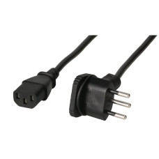 Apparatekabel MH, abgw. T12/C13 Td 3x0,75mm² 2m schwarz