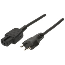 Apparatekabel Max Hauri Gd 3x1mm² 2m schwarz Stecker T12/C15 - 1 Stück