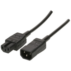 Apparatekabel Max Hauri Td 3x1mm² 2.5m schwarz Stecker C14/C15 - 1 Stück