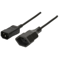 Apparatekabel Max Hauri Td 3x1mm² 2m schwarz Stecker C14/T13 - 1 Stück