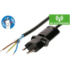 Apparatekabel Max Hauri Td 3x1mm² 5m schwarz 180° Stecker Clip-Clap T12