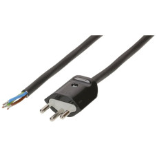 Apparatekabel Max Hauri Td 3x1mm² 5m schwarz Stecker T12