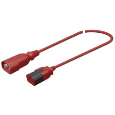 Apparatekabel Stecker C14 Buchse C13 3x0.75mm² 250VAC/10A rot 1m