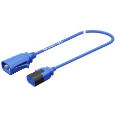 Apparatekabel Stecker C14 Buchse C13 verriegelt 3x1mm² 250VAC/10A blau 0.5m