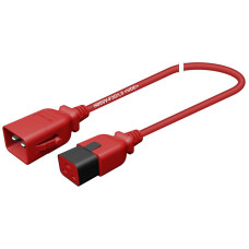 Apparatekabel Stecker C20 Buchse C19 verriegelt 3x1.5mm² 250VAC/16A rot 0.5m