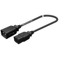 Apparatekabel Stecker C20 Buchse C19 verriegelt 3x1.5mm² 250VAC/16A schwarz 2m