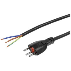 Apparatekabel Steffen Td 3x1,5mm² 3m Stecker T12 mit Feinsicherung schwarz