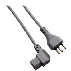Apparatekabel T12/C13 abgewinkelt Tdlr 3x0,75mm² 2m grau