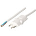 Apparatekabel Td 3x1mm² 5m weiss 180° Klapp-Stecker T12
