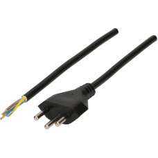 Apparatekabel Tdlr 3x0.75mm² 2m schwarz Stecker T12