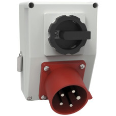 AP-Gerätestecker CEE Bals 5P 32A 400V 6h rot Phasenwender IP44 schraublos