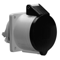 AP-Steckdose CEE Bals 5P 16A 500V 7h schwarz IP44 vernickelt Quick C.
