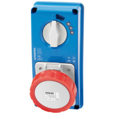 AP-Steckdose CEE Gewiss IB 5P 32A 380-415V rot 6h mecha.Verriegelung Automat IP67