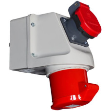 AP-Steckdose CEEtyp 5L 16A 6h Mini-Kombi Typ25 IP44 Schraubanschl.