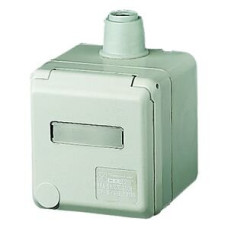 AP-Steckdose Cepex 32A 4P 6h 400V grau mit Beschriftungsfeld